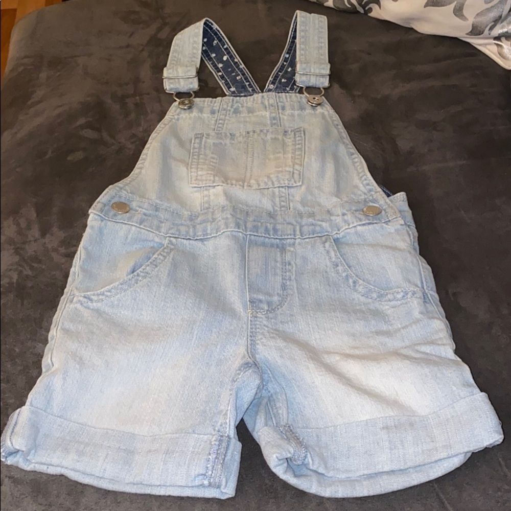 Kid’s Girls Overalls Short Denim Light Wash